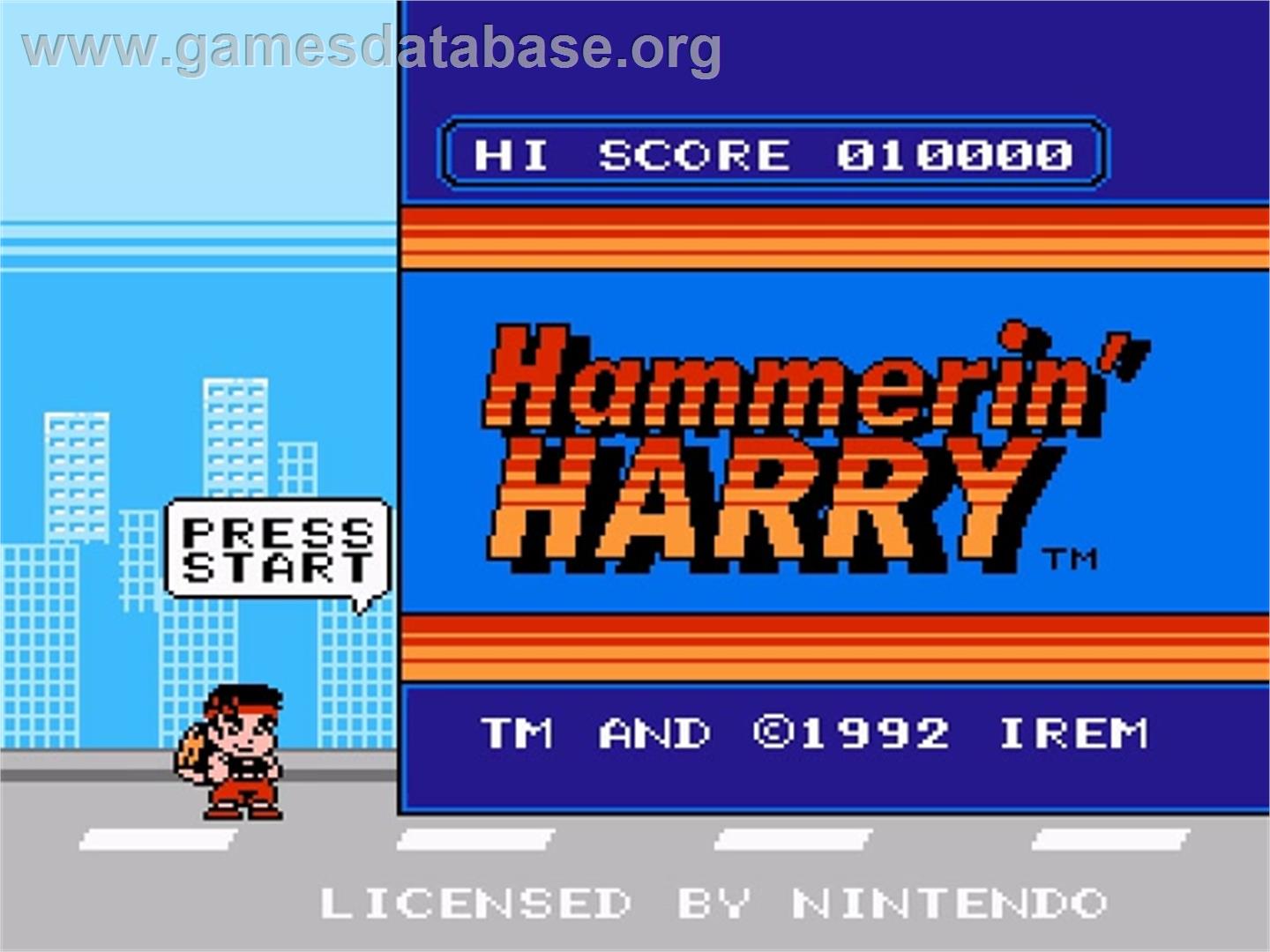 Hammerin' Harry - Nintendo NES - Artwork - Title Screen