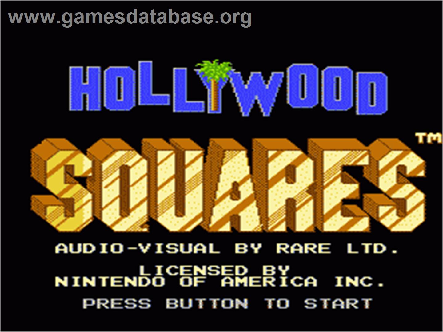 Hollywood Squares - Nintendo NES - Artwork - Title Screen