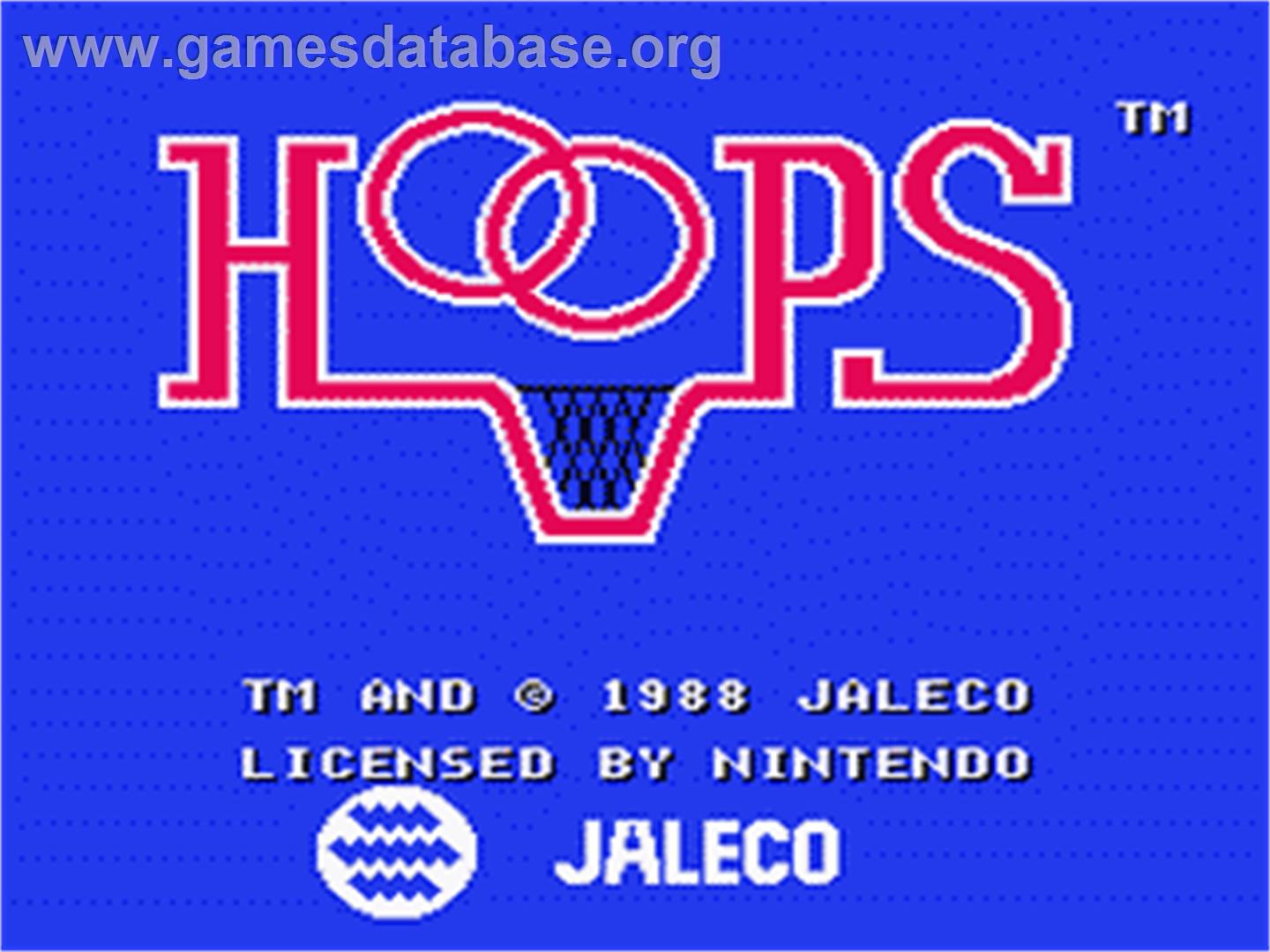 Hoops - Nintendo NES - Artwork - Title Screen