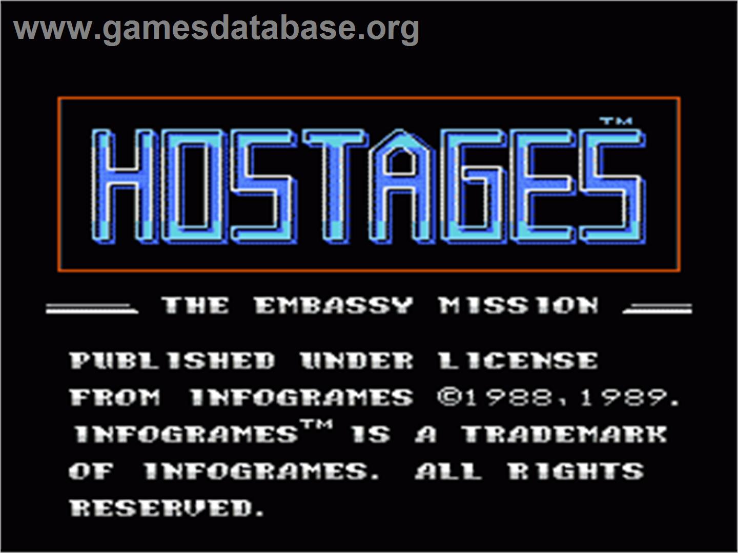 Hostage: Rescue Mission - Nintendo NES - Artwork - Title Screen