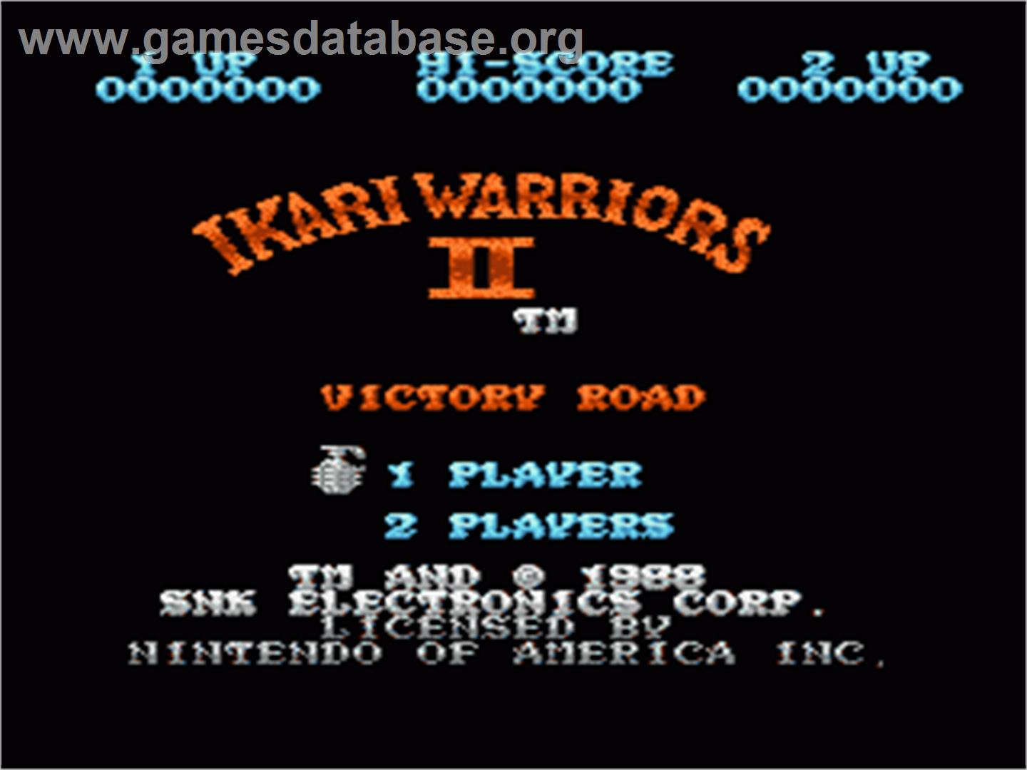 Ikari Warriors 2 - Nintendo NES - Artwork - Title Screen