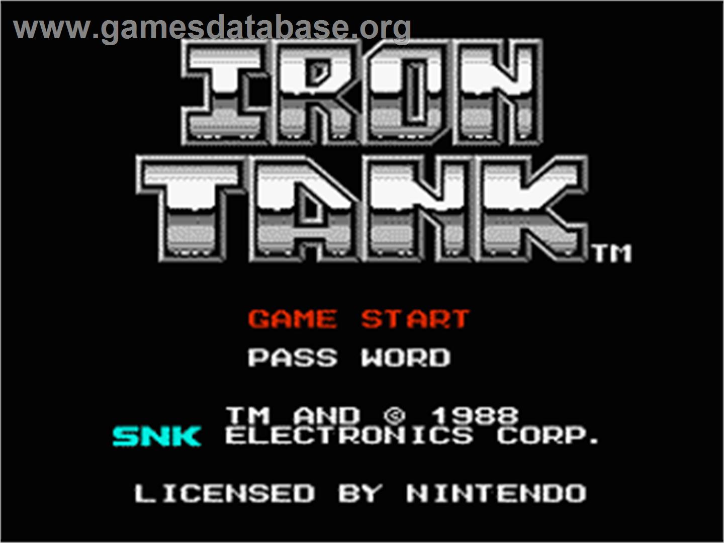 Iron Tank: The Invasion of Normandy - Nintendo NES - Artwork - Title Screen