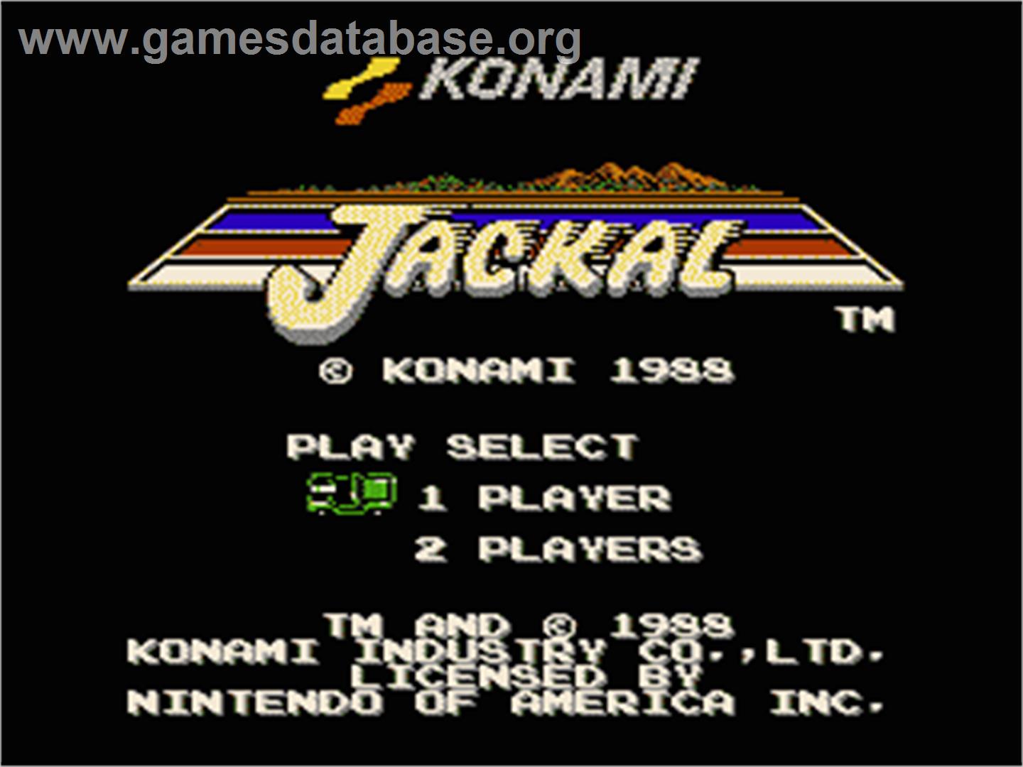 Jackal - Nintendo NES - Artwork - Title Screen