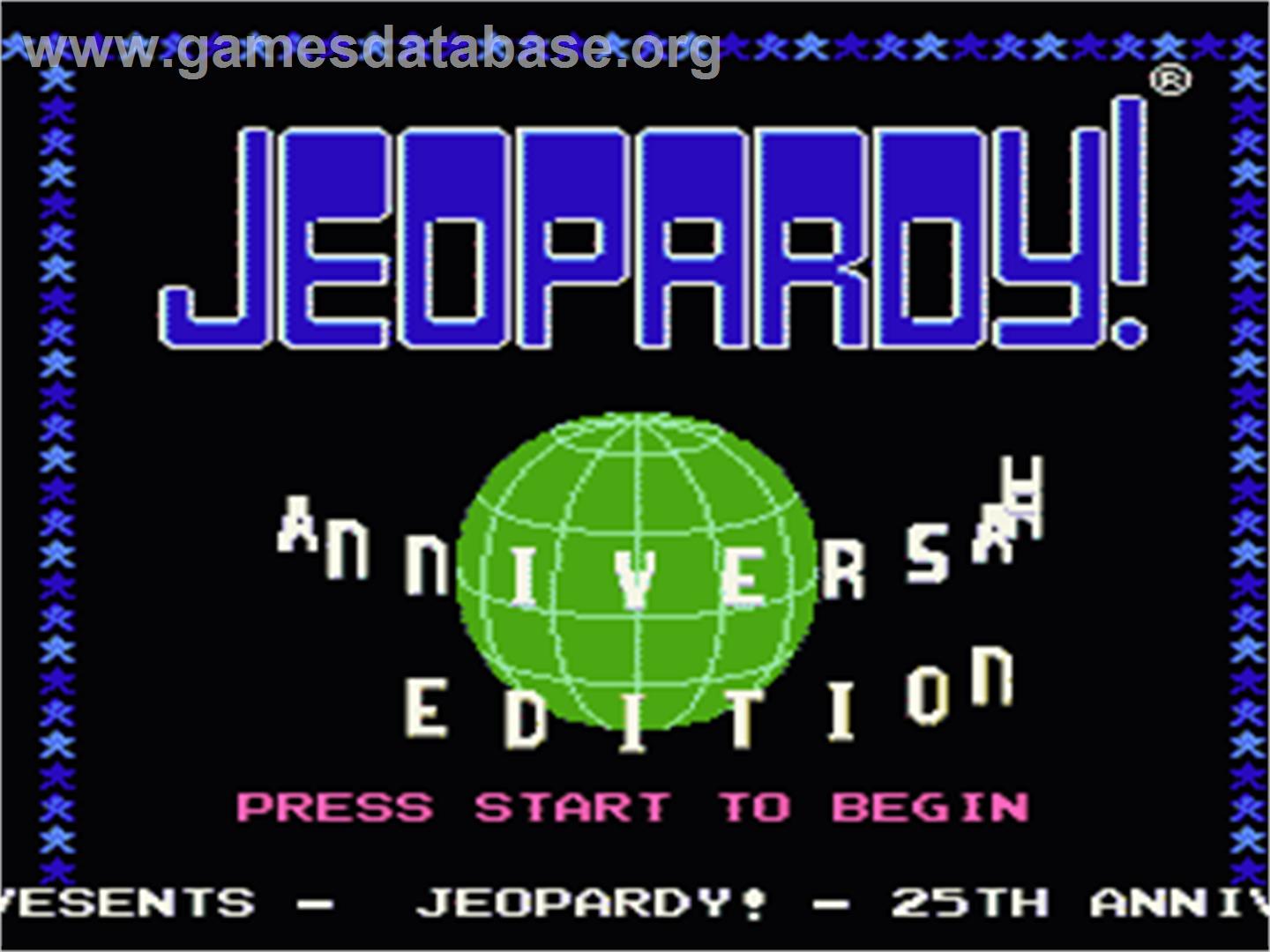 Jeopardy! 25th Anniversary Edition - Nintendo NES - Artwork - Title Screen
