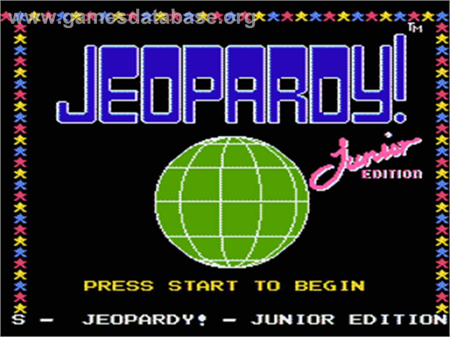 Jeopardy! Junior Edition - Nintendo NES - Artwork - Title Screen
