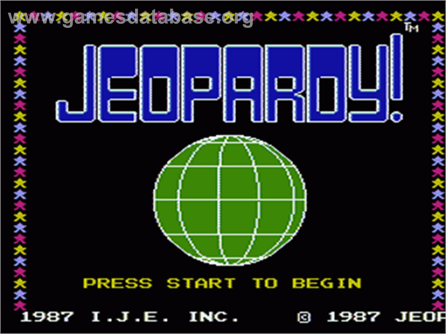 Jeopardy - Nintendo NES - Artwork - Title Screen