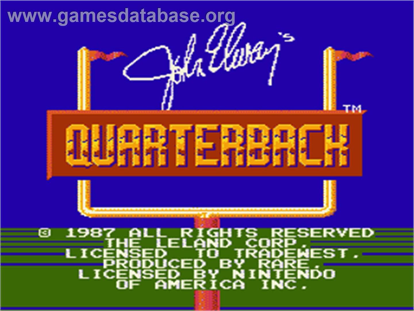 John Elway's Quarterback - Nintendo NES - Artwork - Title Screen