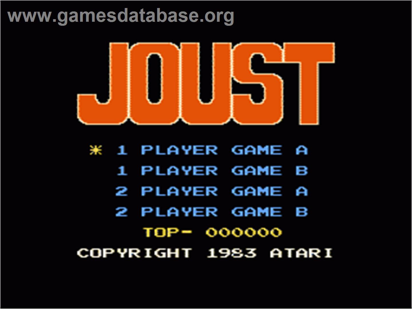 Joust - Nintendo NES - Artwork - Title Screen