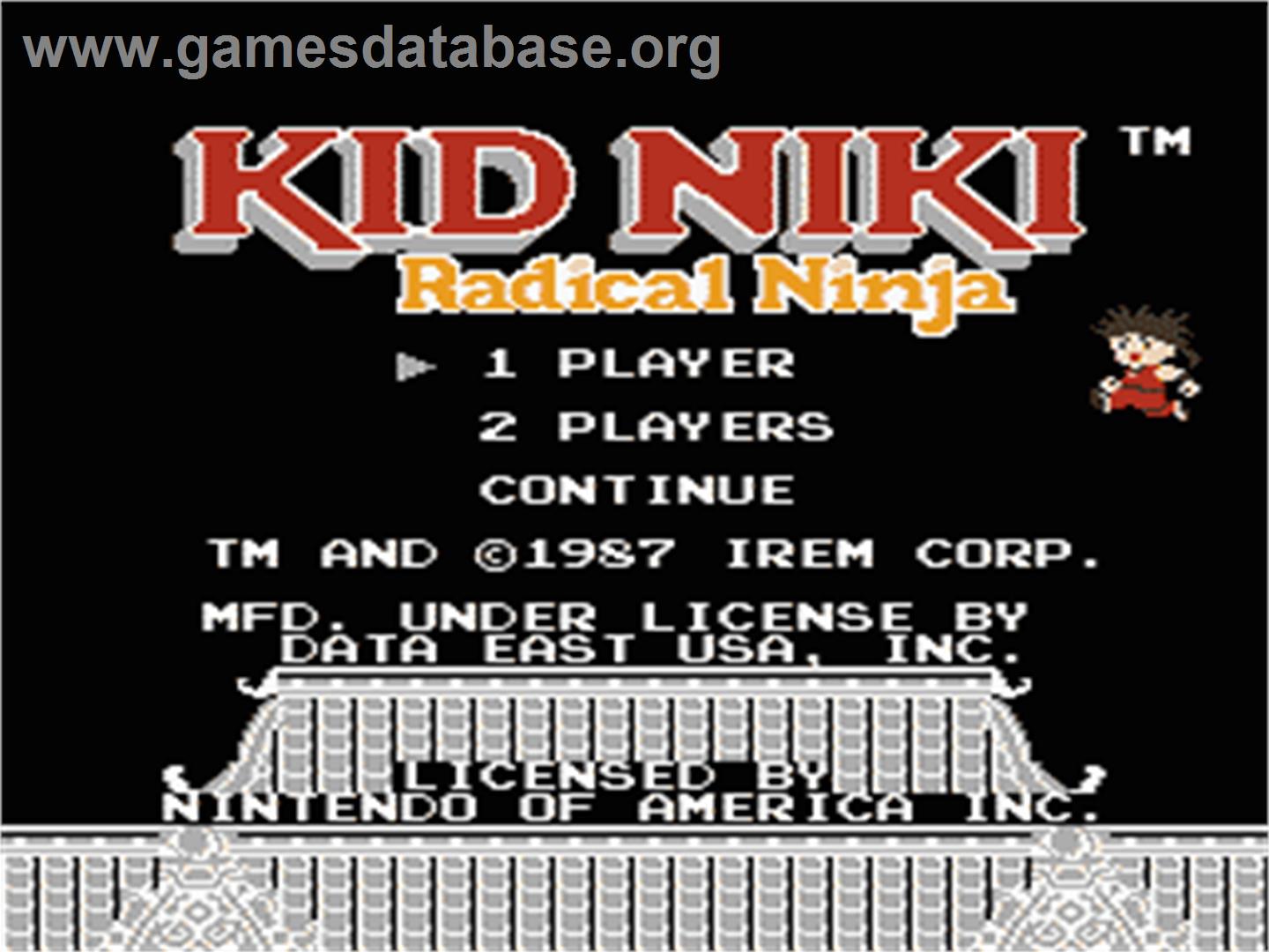 Kid Niki - Radical Ninja - Nintendo NES - Artwork - Title Screen