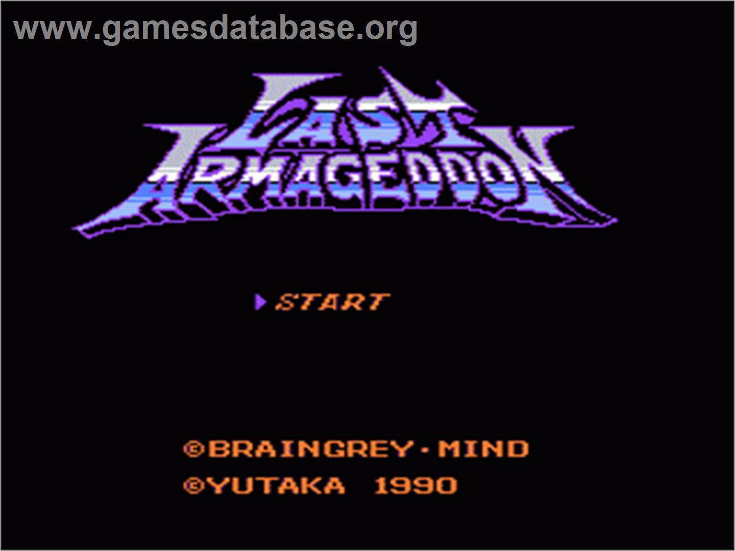 Last Armageddon - Nintendo NES - Artwork - Title Screen
