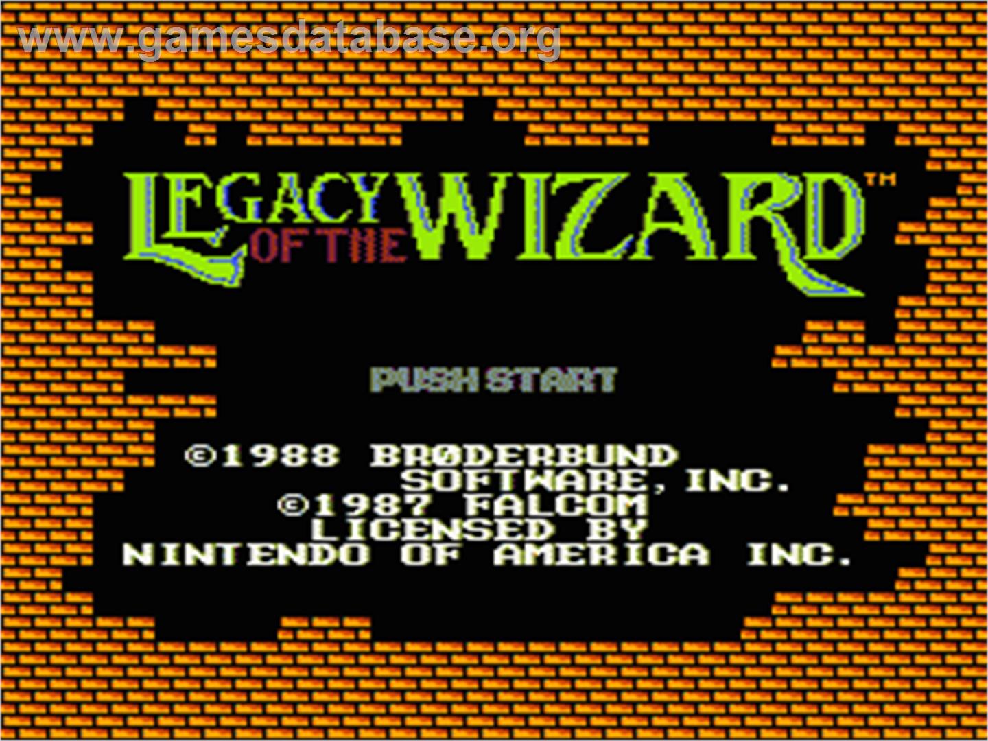 Legacy of the Wizard - Nintendo NES - Artwork - Title Screen
