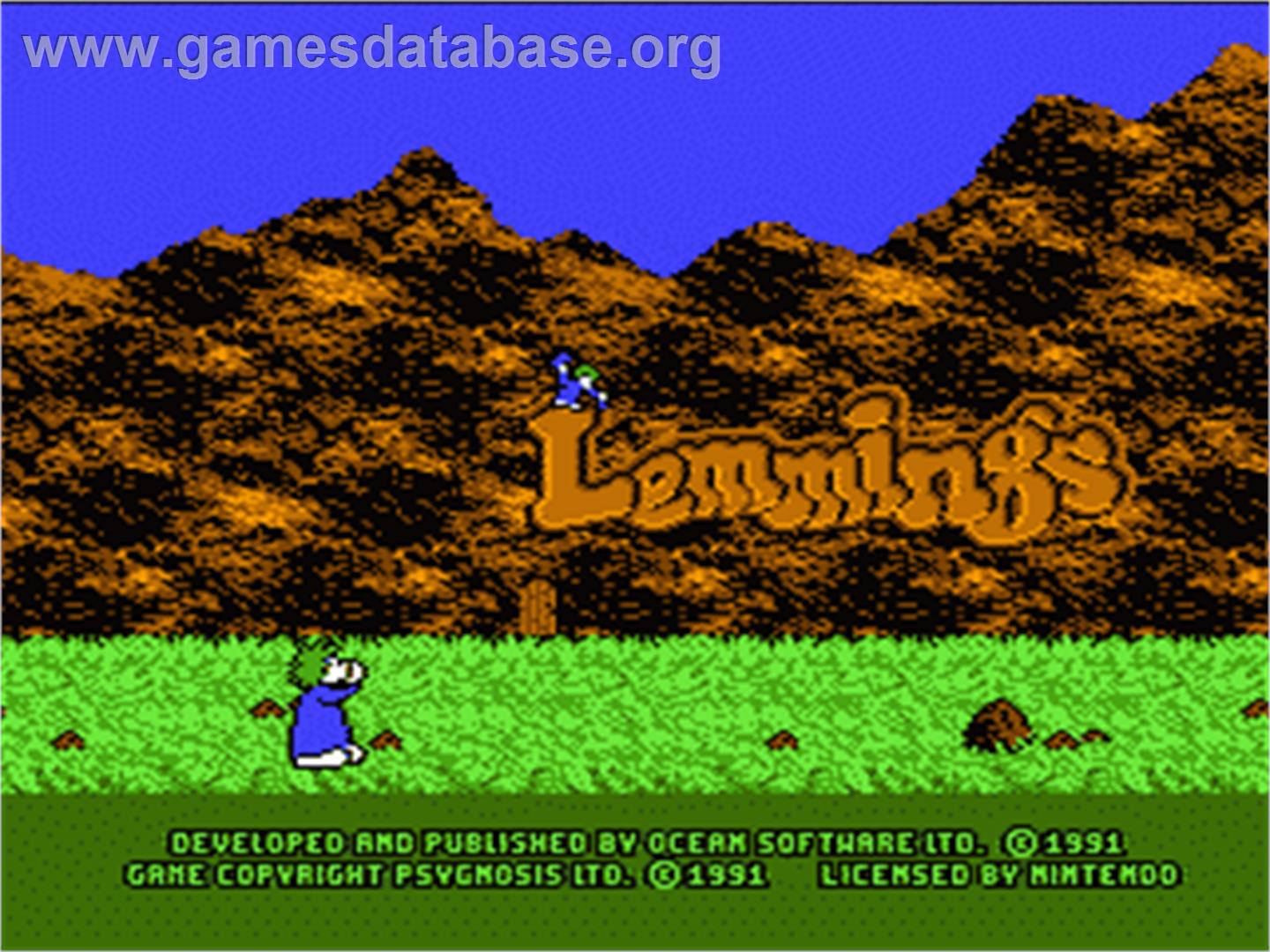Lemmings - Nintendo NES - Artwork - Title Screen