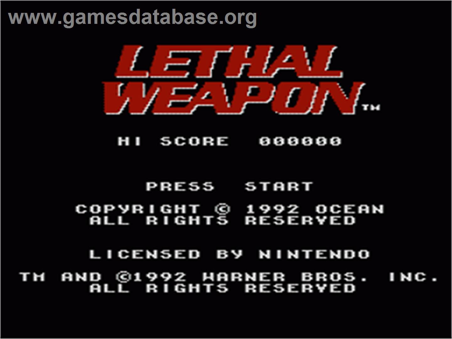 Lethal Weapon - Nintendo NES - Artwork - Title Screen