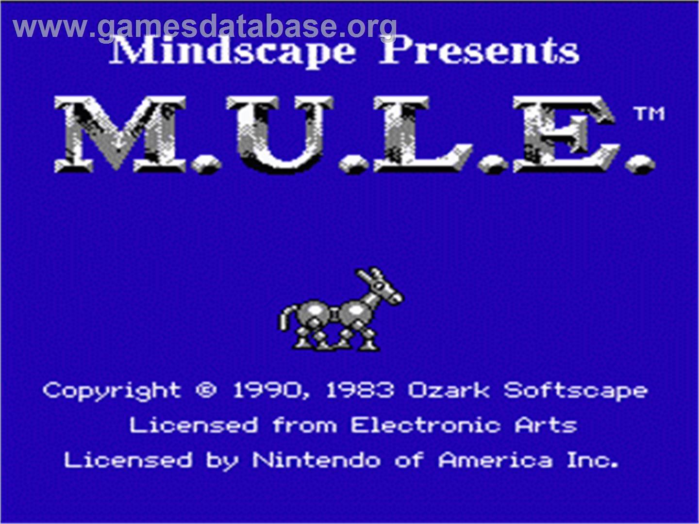 MULE - Nintendo NES - Artwork - Title Screen