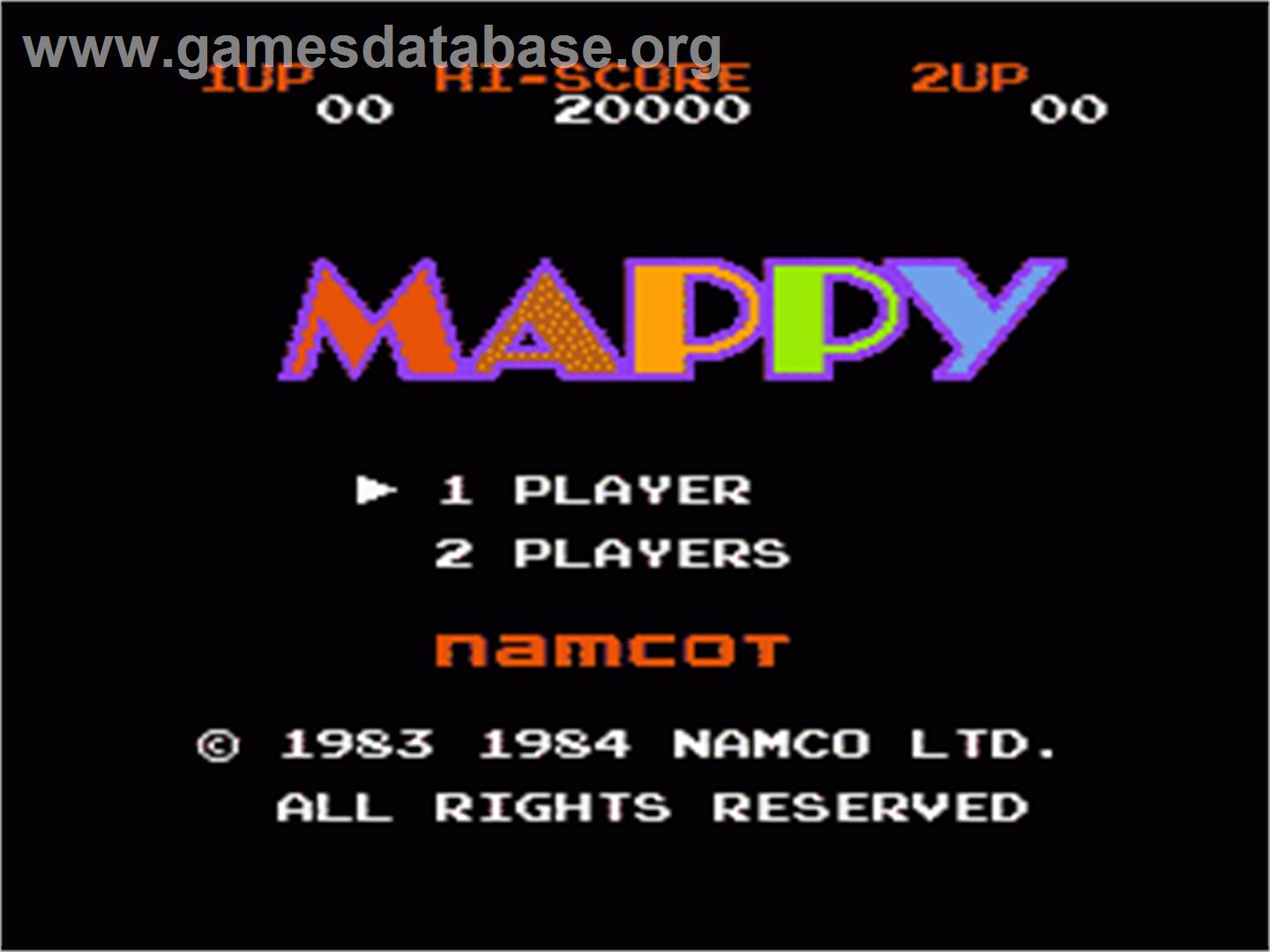 Mappy - Nintendo NES - Artwork - Title Screen
