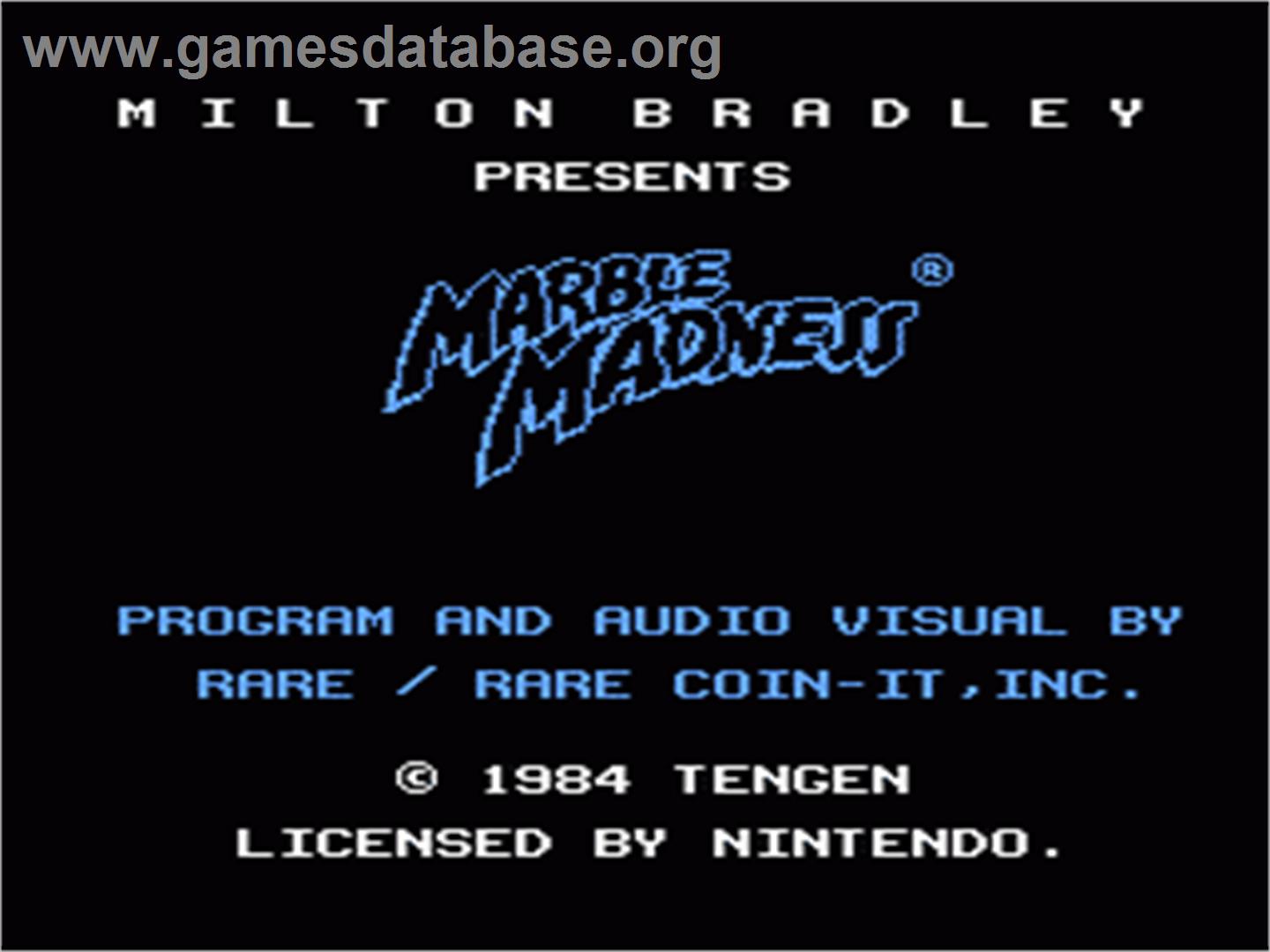 Marble Madness - Nintendo NES - Artwork - Title Screen