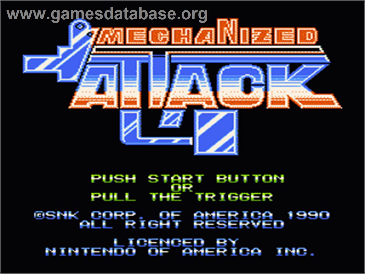 Mechanized Attack - Nintendo NES - Artwork - Title Screen