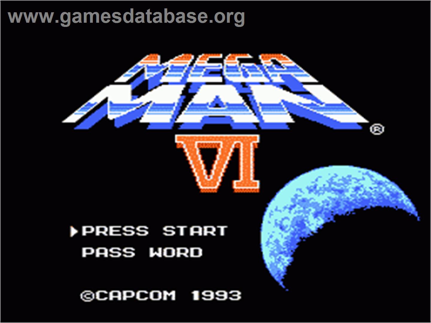 Mega Man 6 - Nintendo NES - Artwork - Title Screen