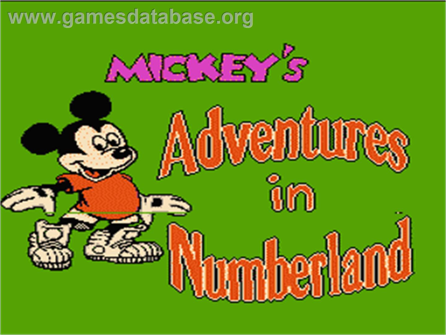 Mickey's Adventures in Numberland - Nintendo NES - Artwork - Title Screen