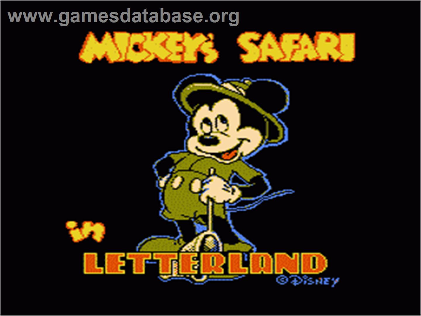 Mickey's Safari In Letterland - Nintendo NES - Artwork - Title Screen
