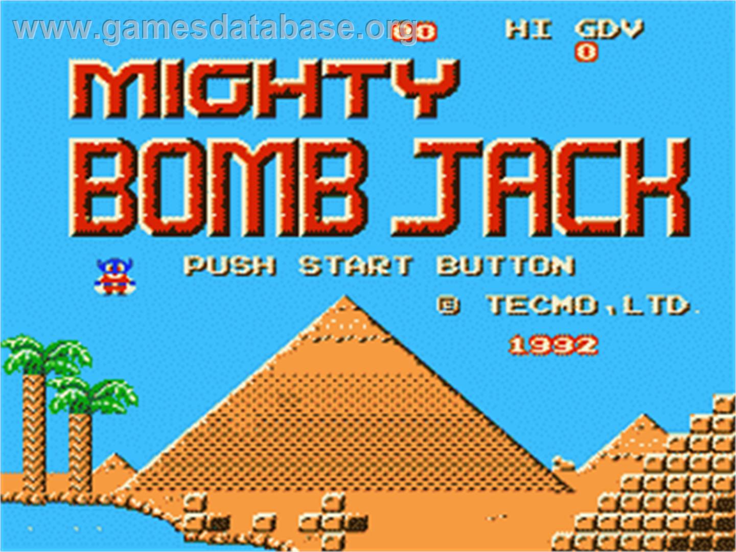 Mighty Bombjack - Nintendo NES - Artwork - Title Screen
