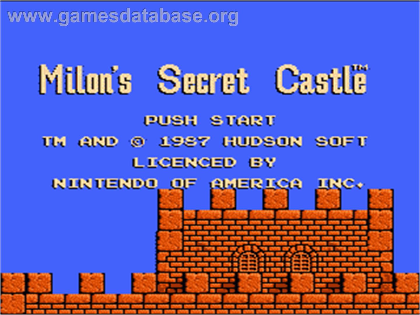 Milon's Secret Castle - Nintendo NES - Artwork - Title Screen