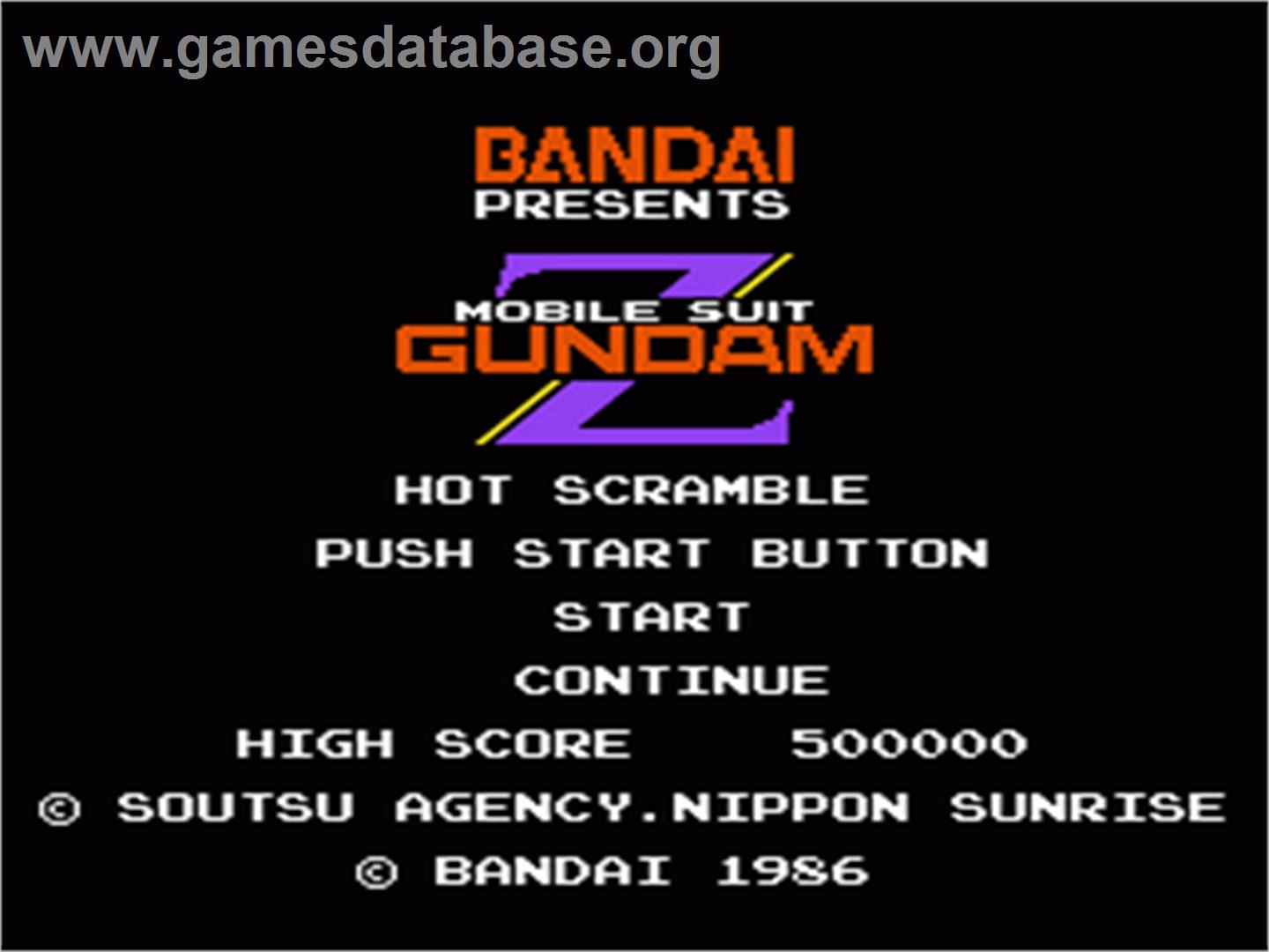 Mobile Suit Z Gundam: Hot Scramble - Nintendo NES - Artwork - Title Screen