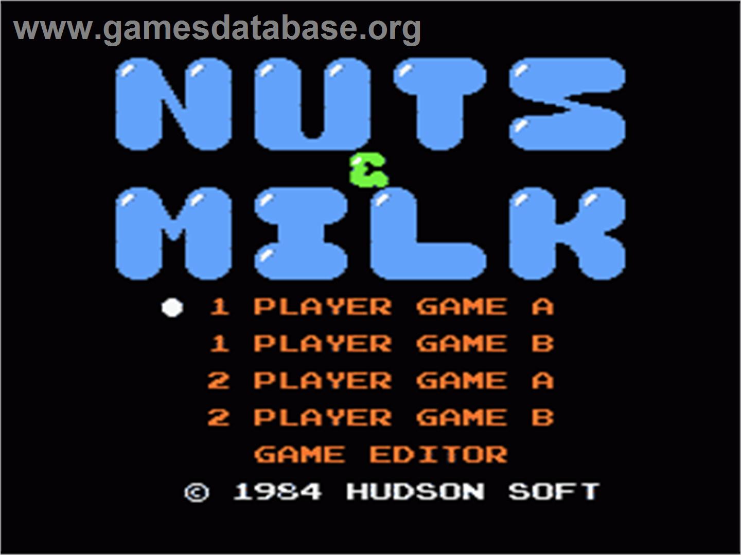 Nuts & Milk - Nintendo NES - Artwork - Title Screen