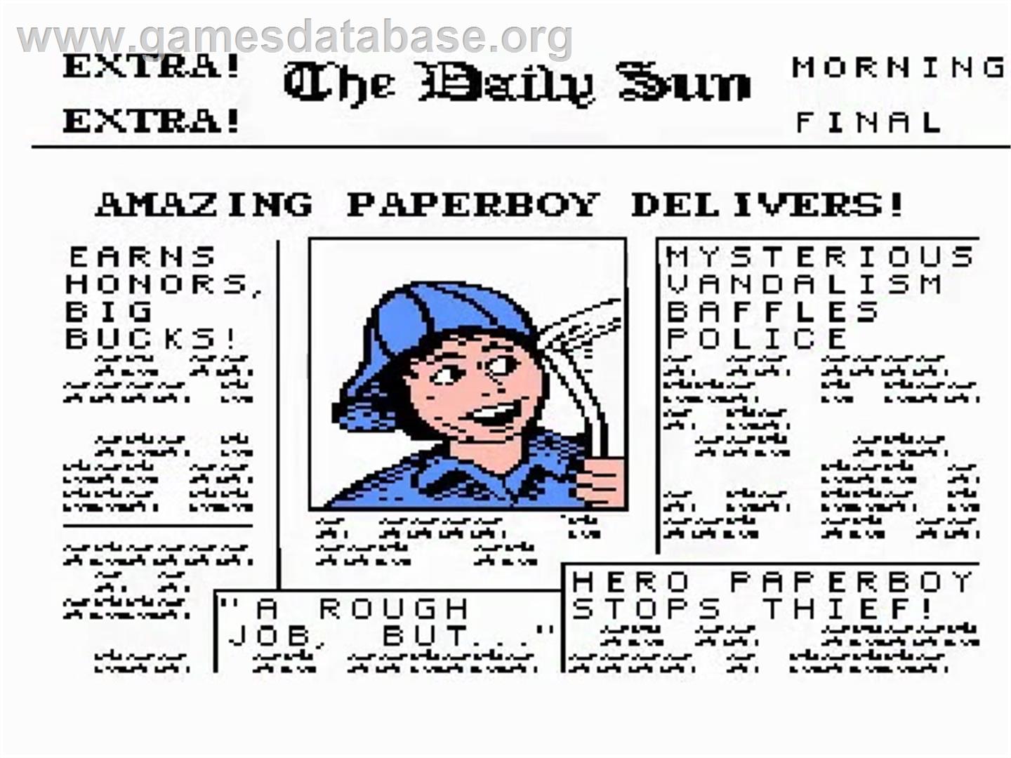 Paperboy - Nintendo NES - Artwork - Title Screen