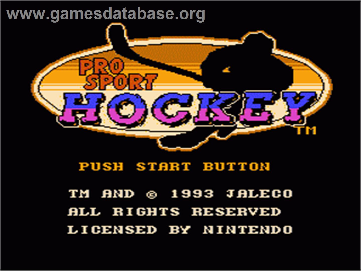 Pro Sport Hockey - Nintendo NES - Artwork - Title Screen