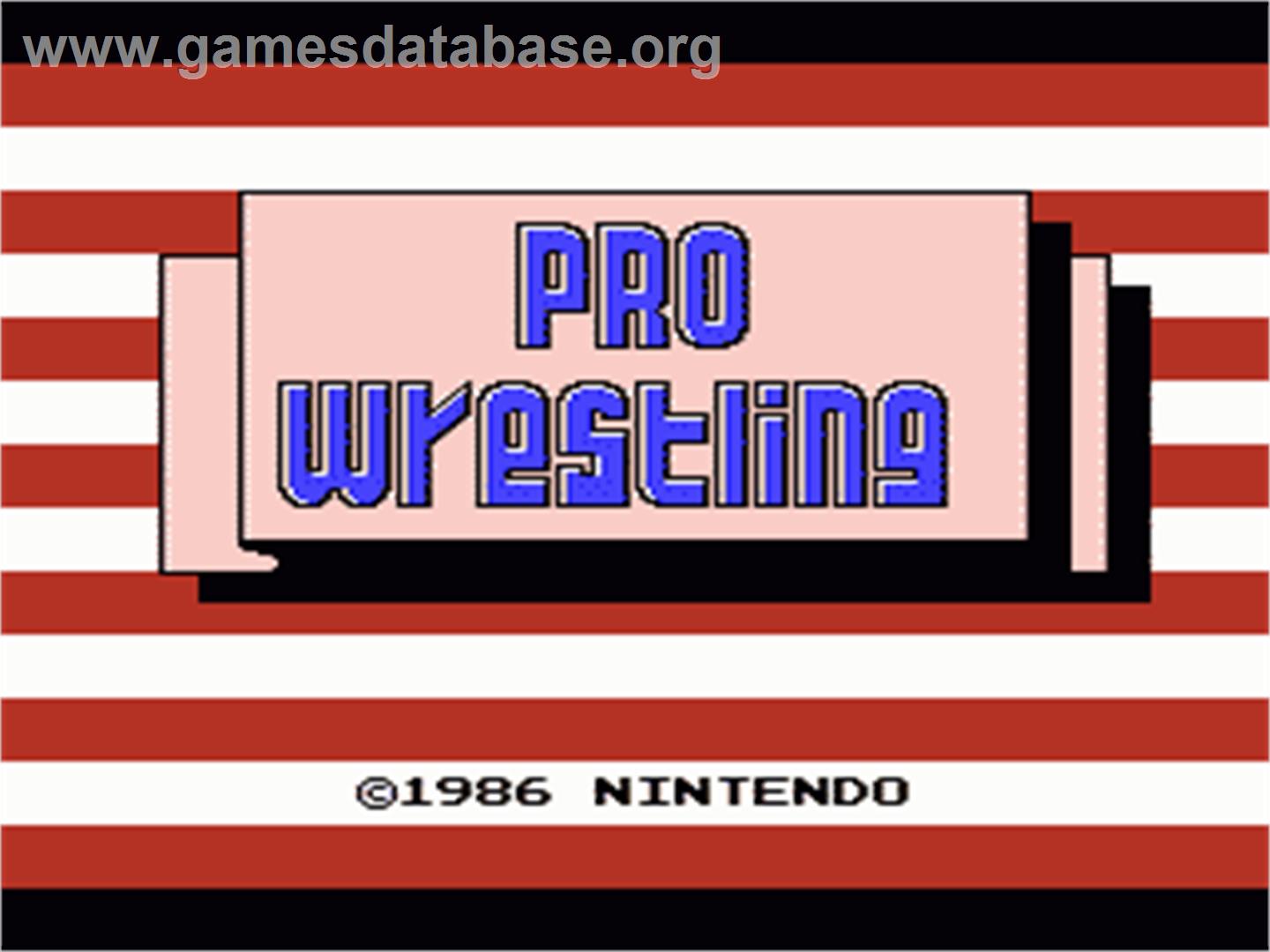 Pro Wrestling - Nintendo NES - Artwork - Title Screen