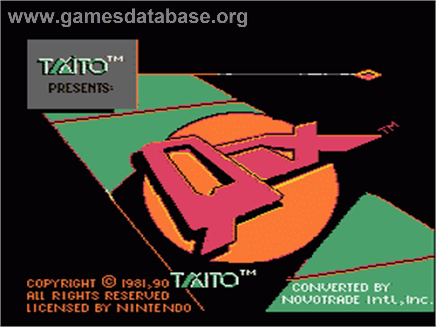 Qix - Nintendo NES - Artwork - Title Screen