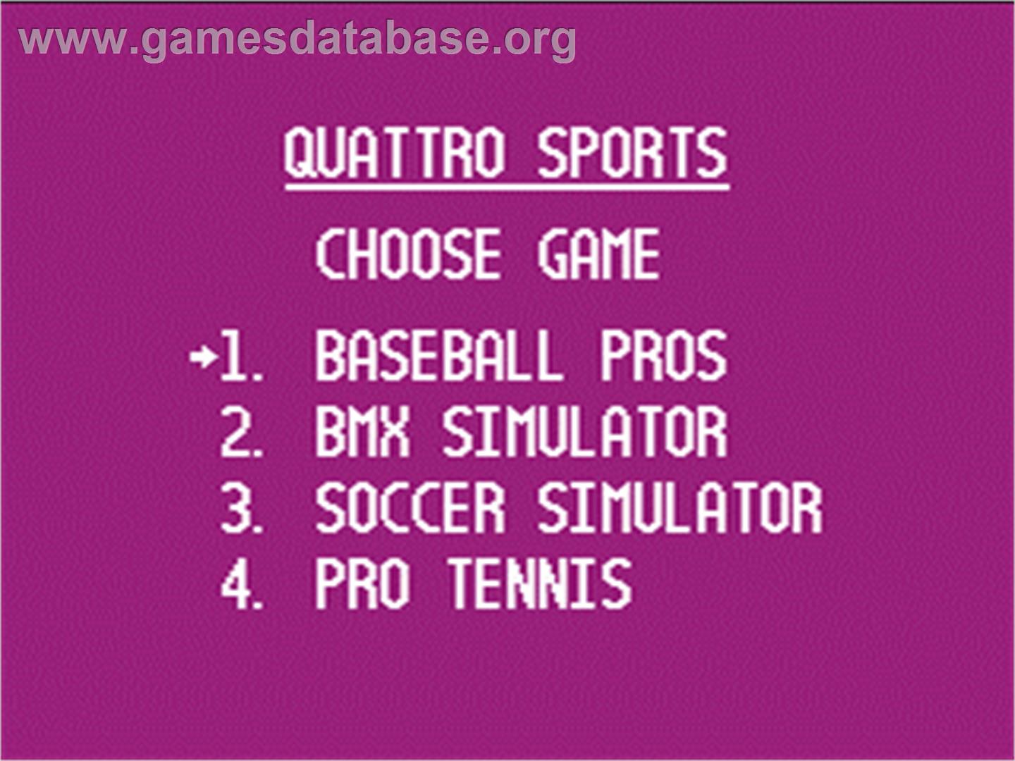 Quattro Sports - Nintendo NES - Artwork - Title Screen