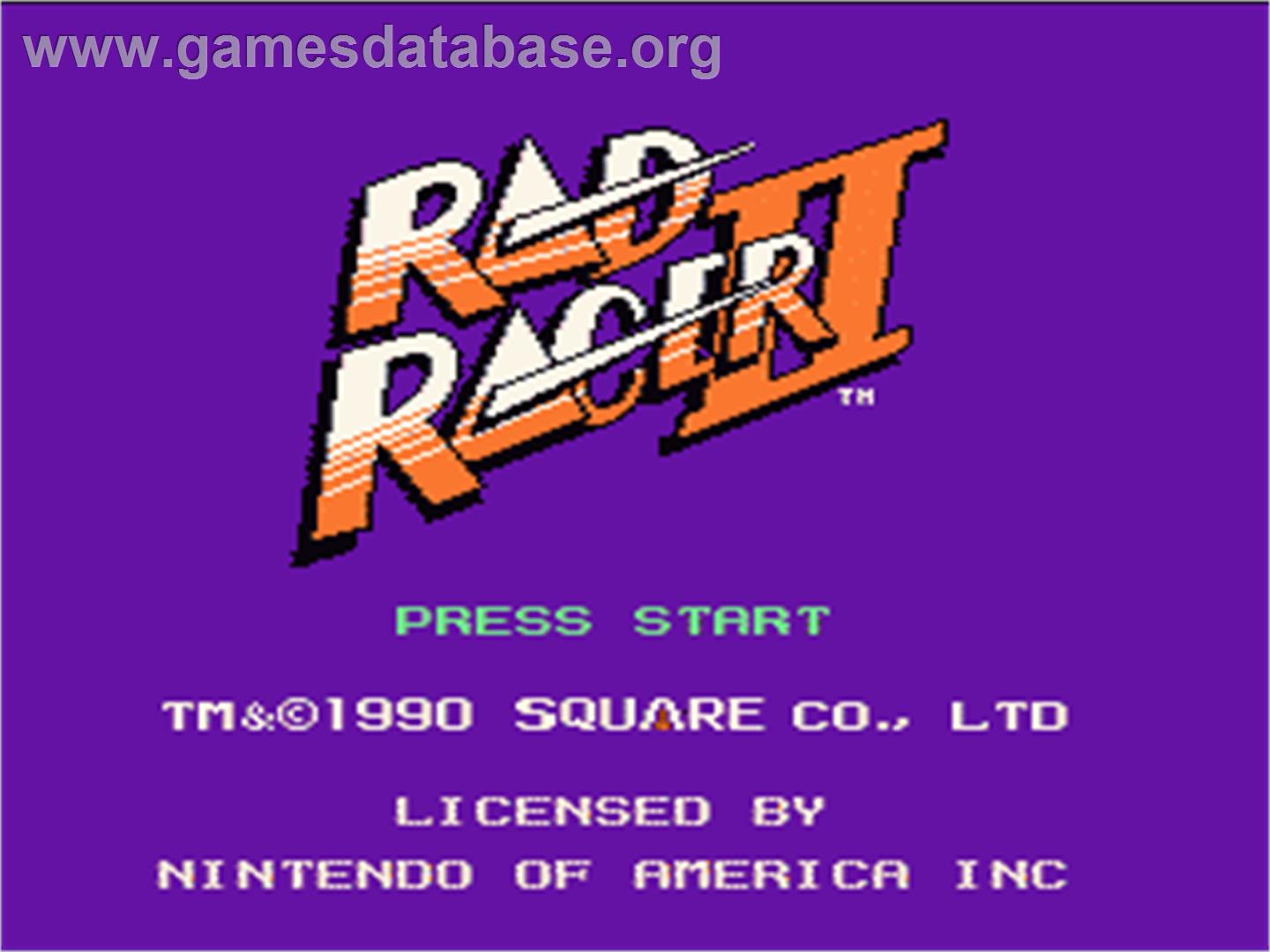 Race Chase II - Nintendo NES - Artwork - Title Screen