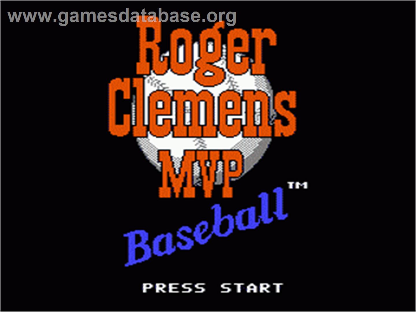 Roger Clemens' MVP Baseball - Nintendo NES - Artwork - Title Screen