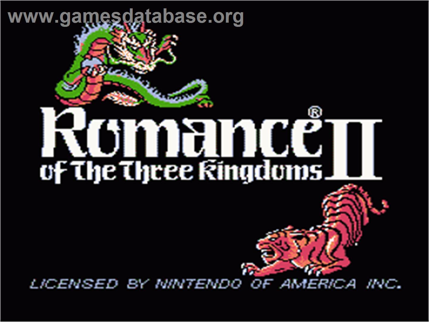 Romance of the Three Kingdoms 2 - Nintendo NES - Artwork - Title Screen