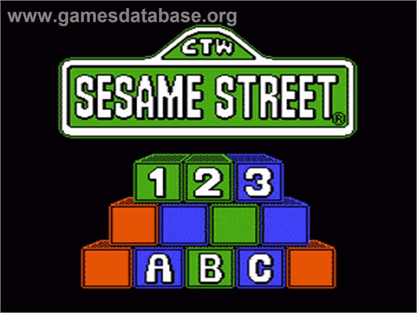 Sesame Street 1 2 3 & A B C - Nintendo NES - Artwork - Title Screen