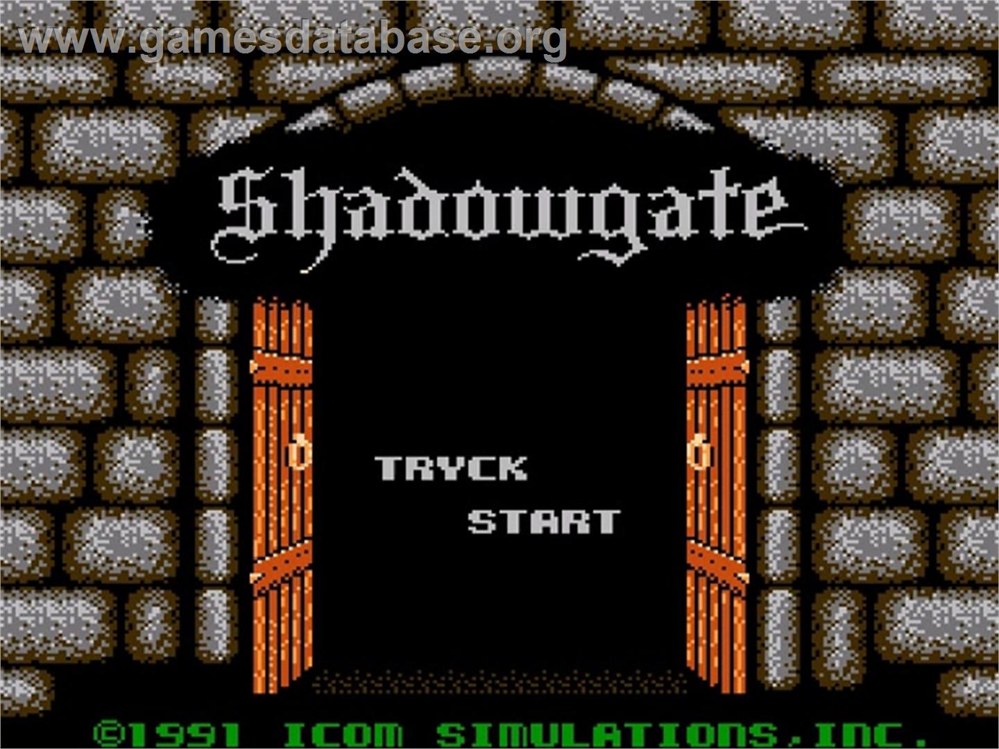 Shadowgate - Nintendo NES - Artwork - Title Screen