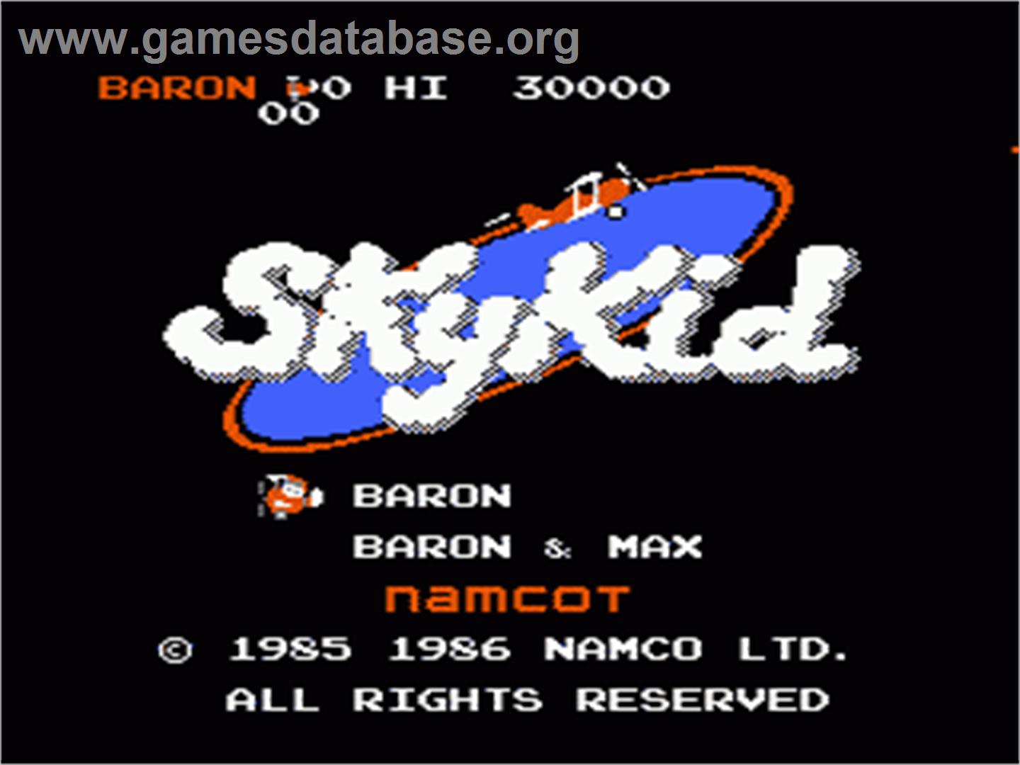 Sky Kid - Nintendo NES - Artwork - Title Screen