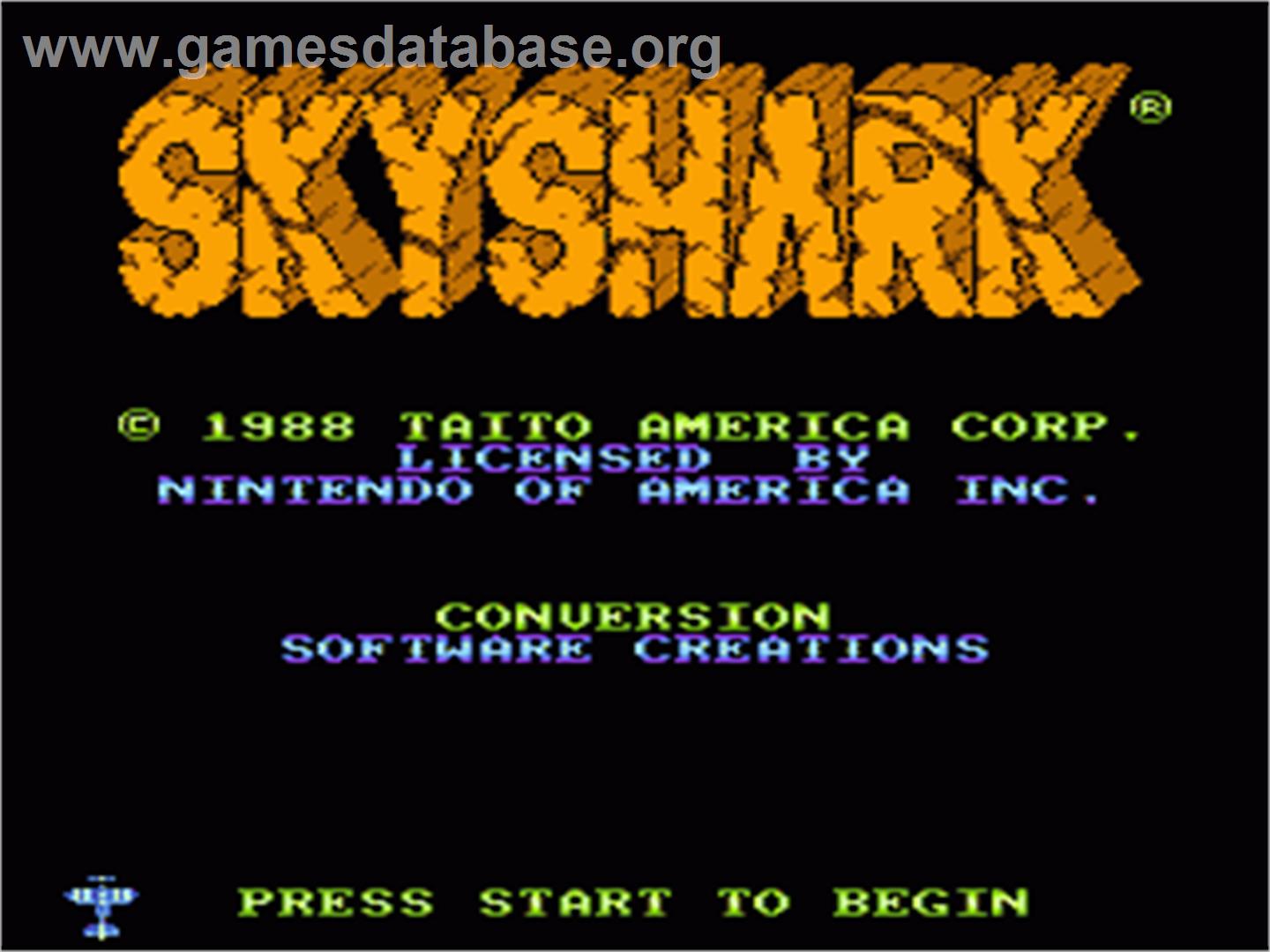 Sky Shark - Nintendo NES - Artwork - Title Screen