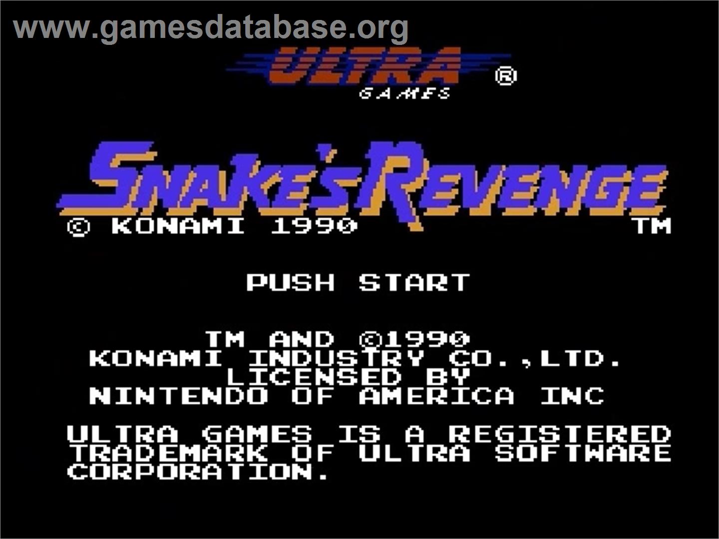 Snake's Revenge - Nintendo NES - Artwork - Title Screen