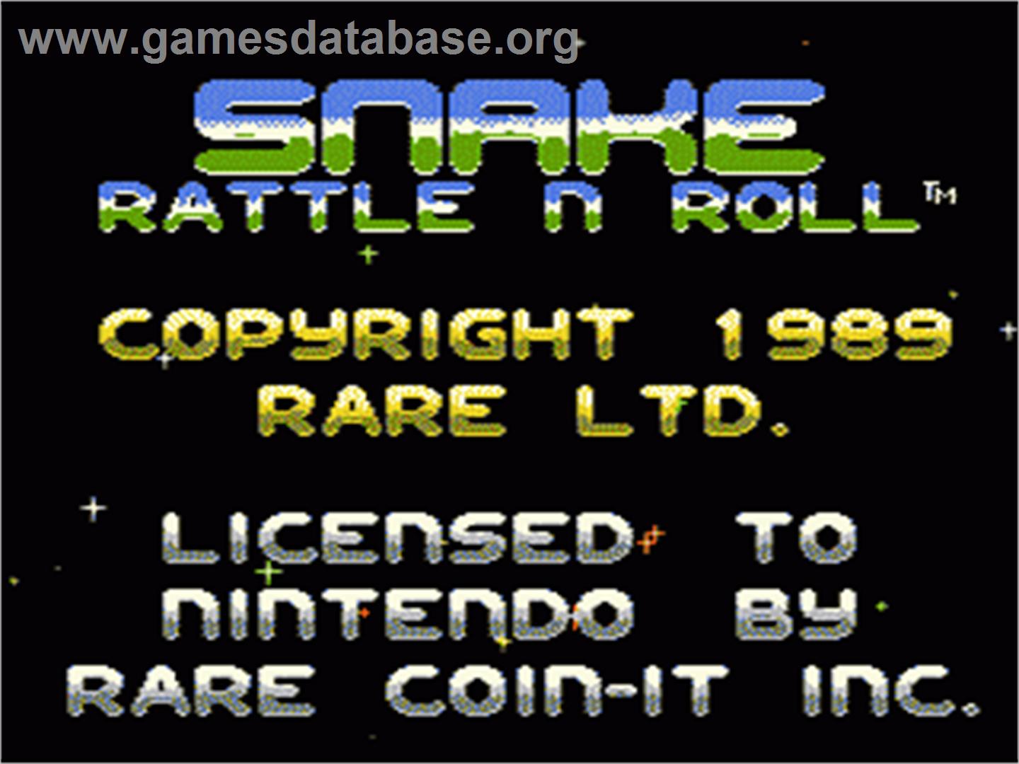 Snake Rattle 'n Roll - Nintendo NES - Artwork - Title Screen