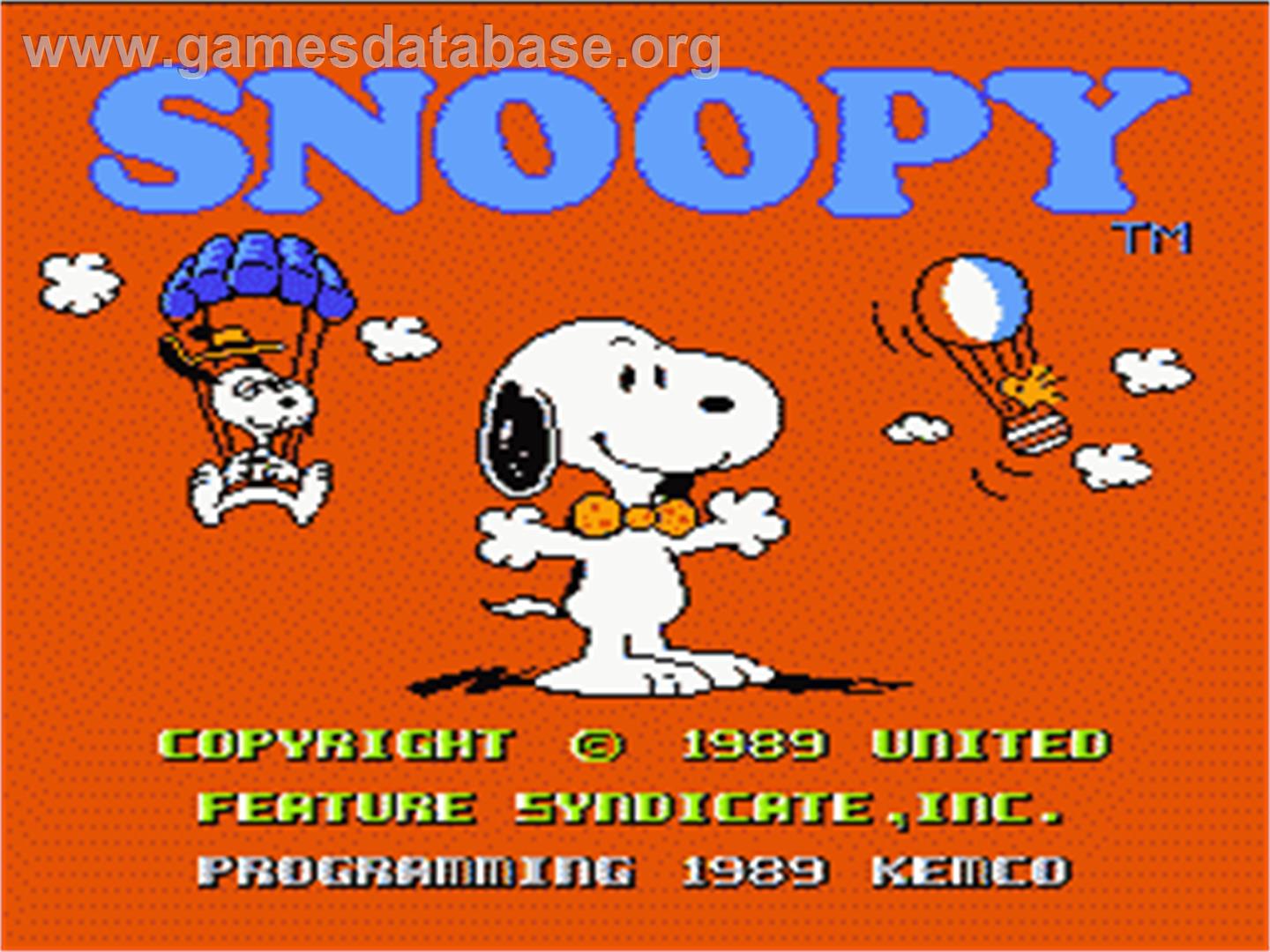 Snoopy's Silly Sports Spectacular - Nintendo NES - Artwork - Title Screen