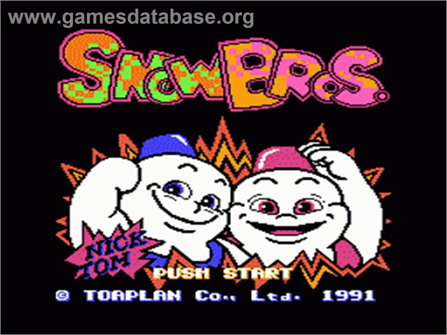Snow Bros. Nick & Tom - Nintendo NES - Artwork - Title Screen