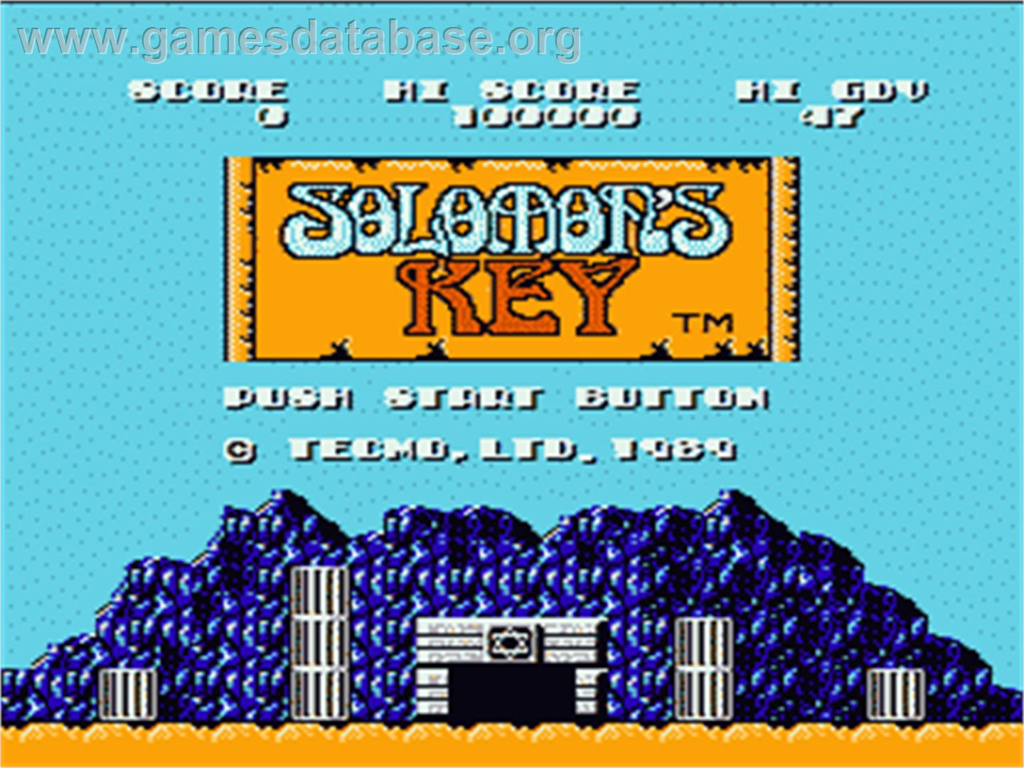 Solomon's Key - Nintendo NES - Artwork - Title Screen