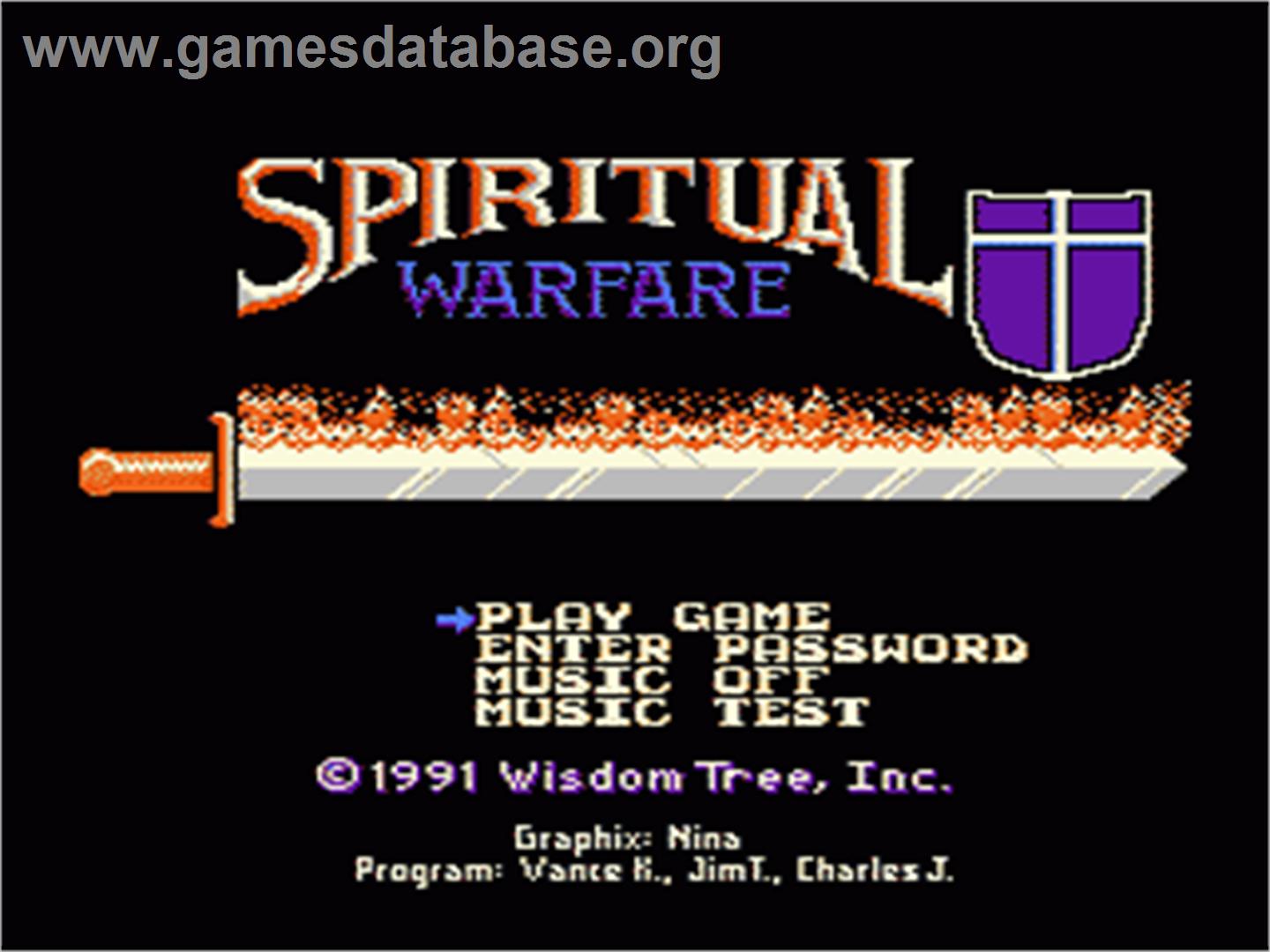 Spiritual Warfare - Nintendo NES - Artwork - Title Screen