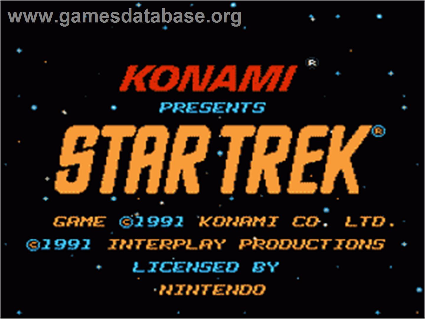 Star Trek 25th Anniversary - Nintendo NES - Artwork - Title Screen