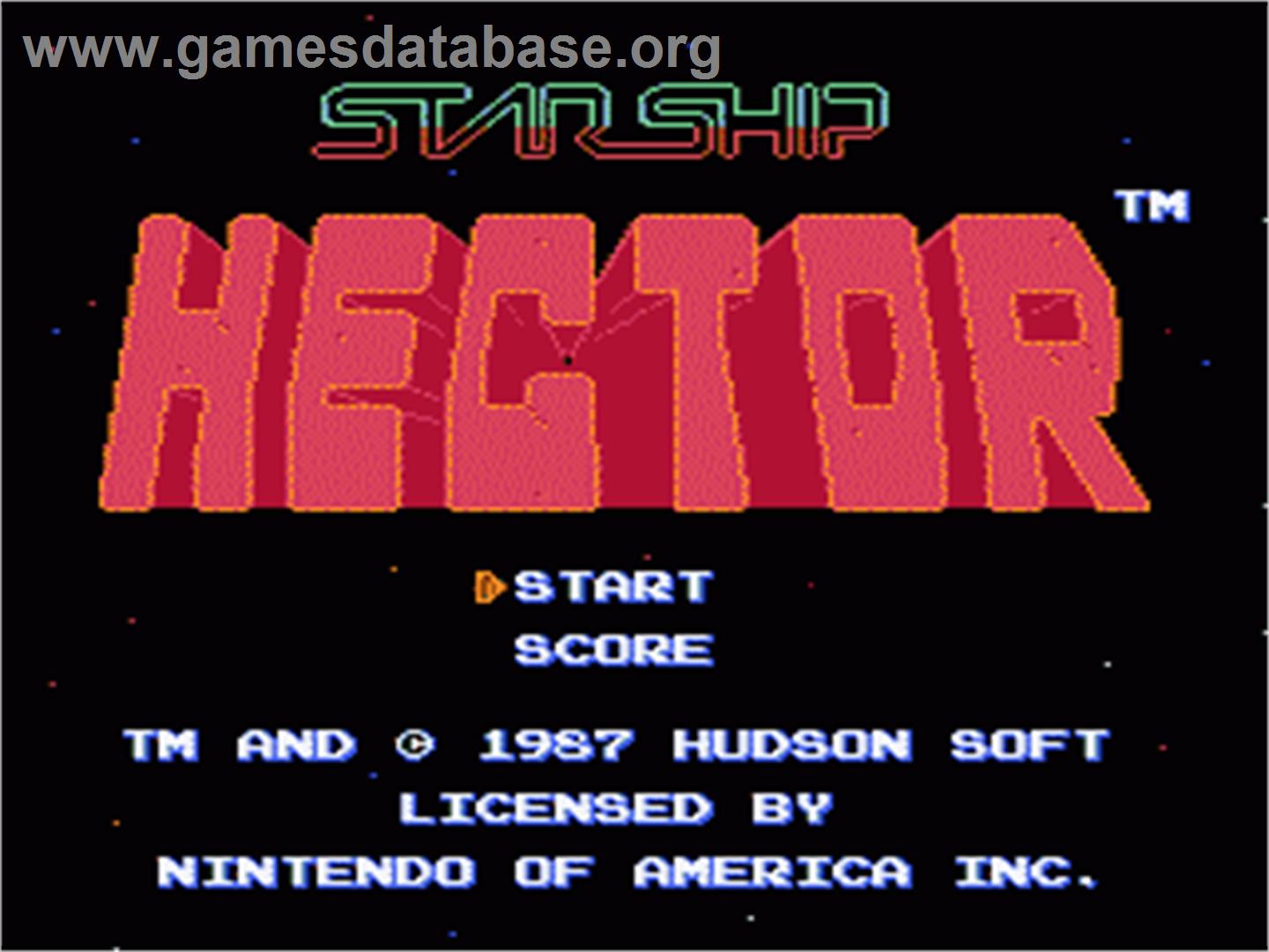 Starship Hector - Nintendo NES - Artwork - Title Screen