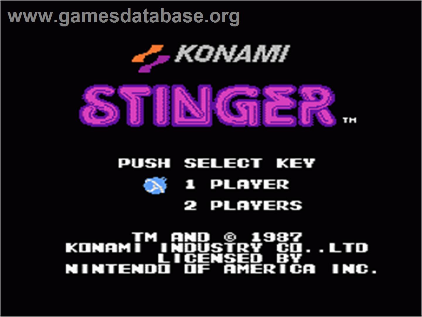 Stinger - Nintendo NES - Artwork - Title Screen