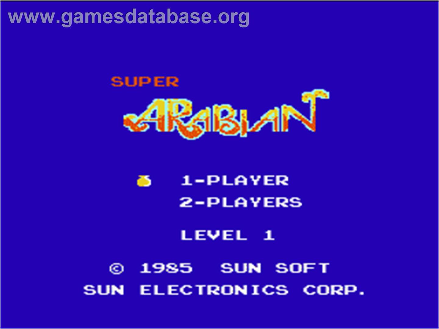 Super Arabian - Nintendo NES - Artwork - Title Screen